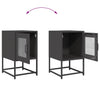 Bedside Cabinet Black 36x39x60.5 cm Cold-rolled Steel