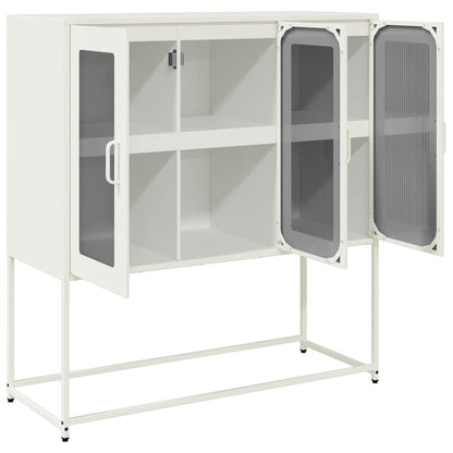 Sideboard White 100.5x39x107 cm Cold-rolled Steel