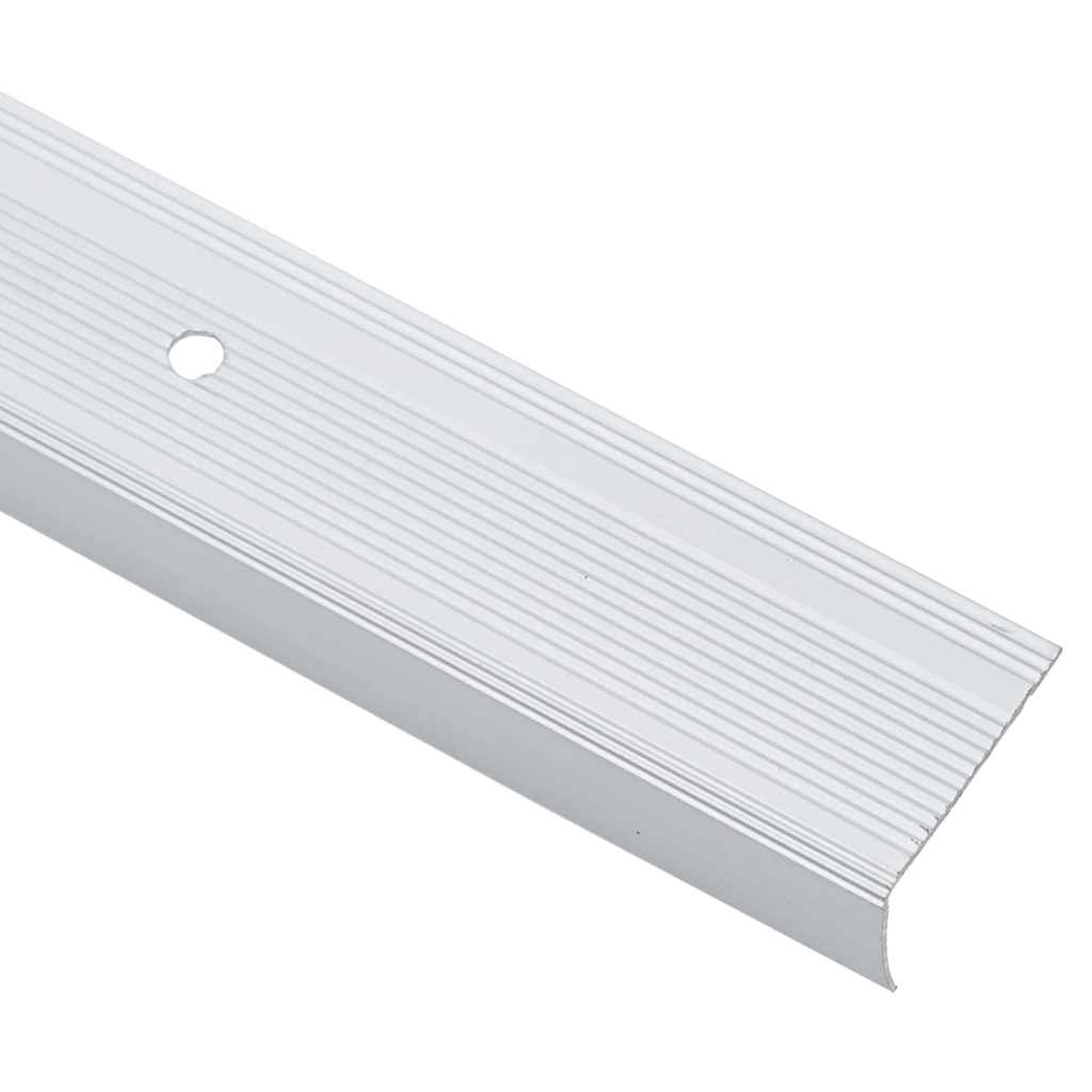 Stair Nosings 10 pcs Silver 67 x 3 x 2 cm Aluminium