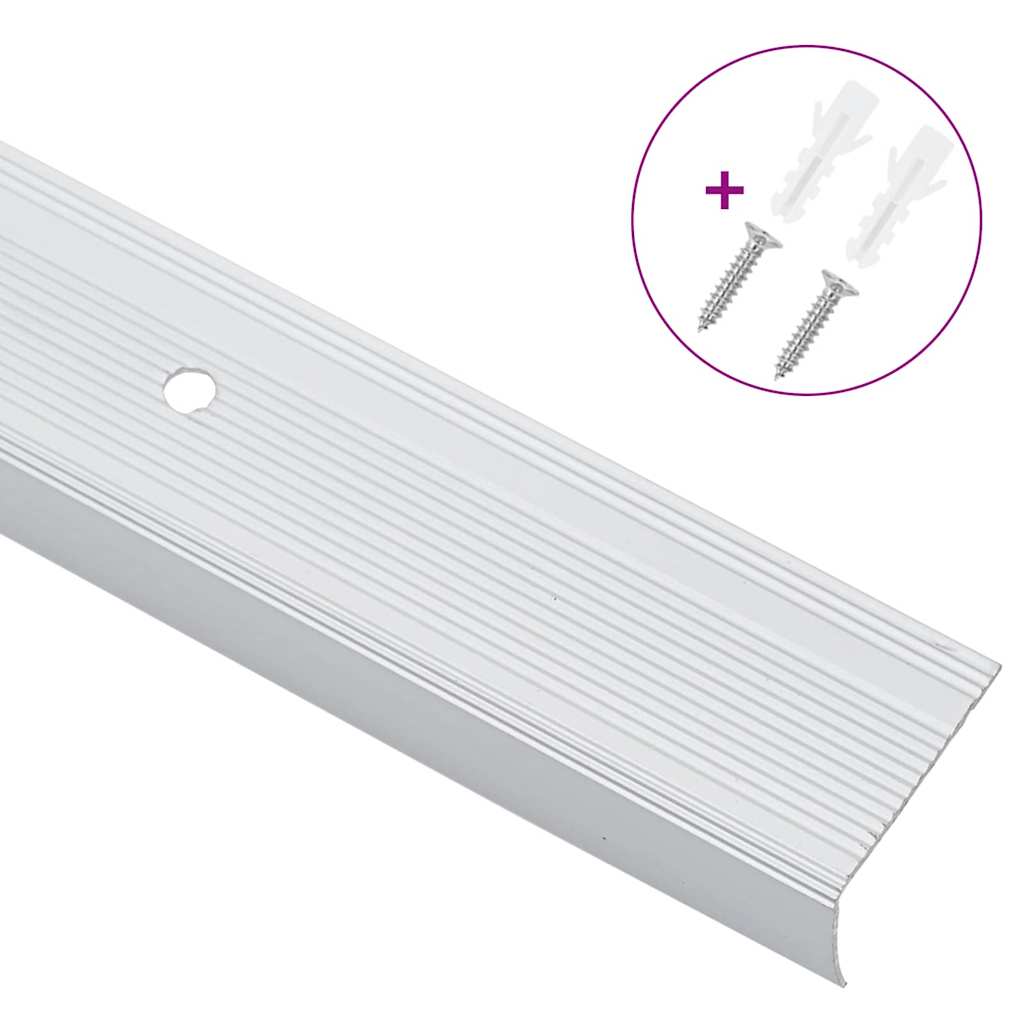 Stair Nosings 10 pcs Silver 67 x 3 x 2 cm Aluminium