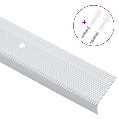 Stair Nosings 10 pcs Silver 67 x 3 x 2 cm Aluminium