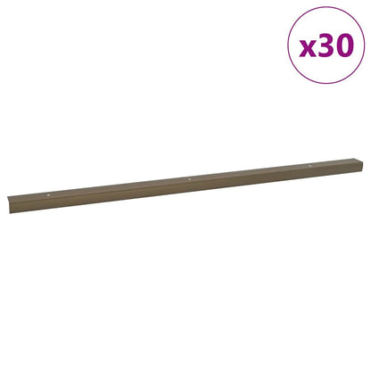Stair Nosings 30 pcs Brown 67 x 3 x 2 cm Aluminium
