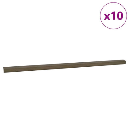 Stair Nosings 10 pcs Brown 67 x 3.5 x 3 cm Aluminium