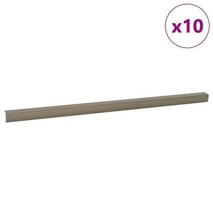Stair Nosings 10 pcs Champagne 67 x 3.5 x 3 cm Aluminium