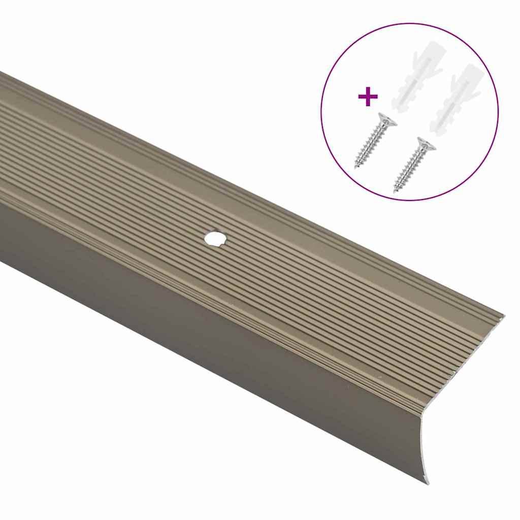 Stair Nosings 30 pcs Champagne 67 x 3.5 x 3 cm Aluminium
