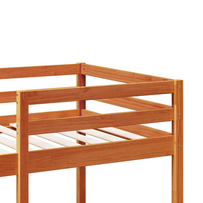 Loft Bed Frame without Mattress Wax Brown 80x200cm Solid Wood Pine