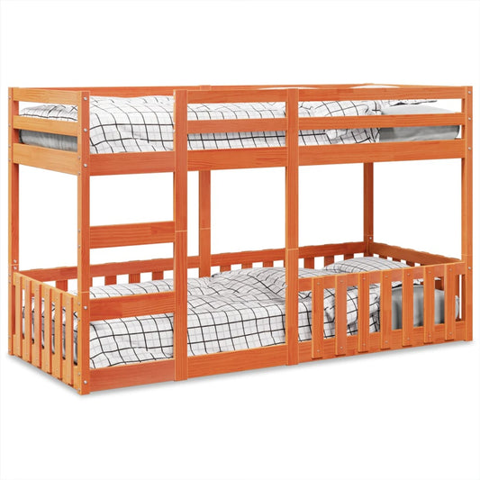 Bunk Bed Wax Brown 80x200 cm Solid Wood Pine