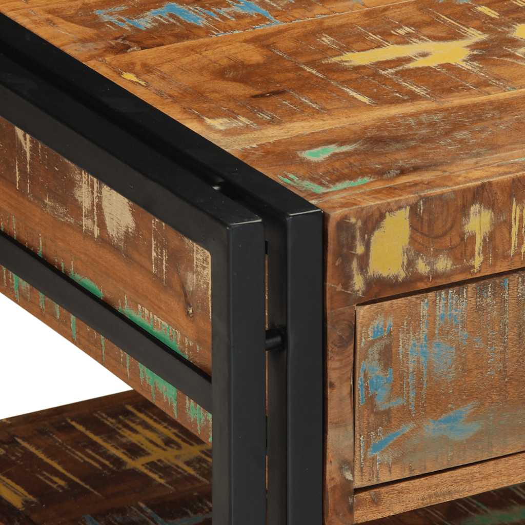 Coffee Table Multicolour 90x50x38 cm Solid Wood Reclaimed