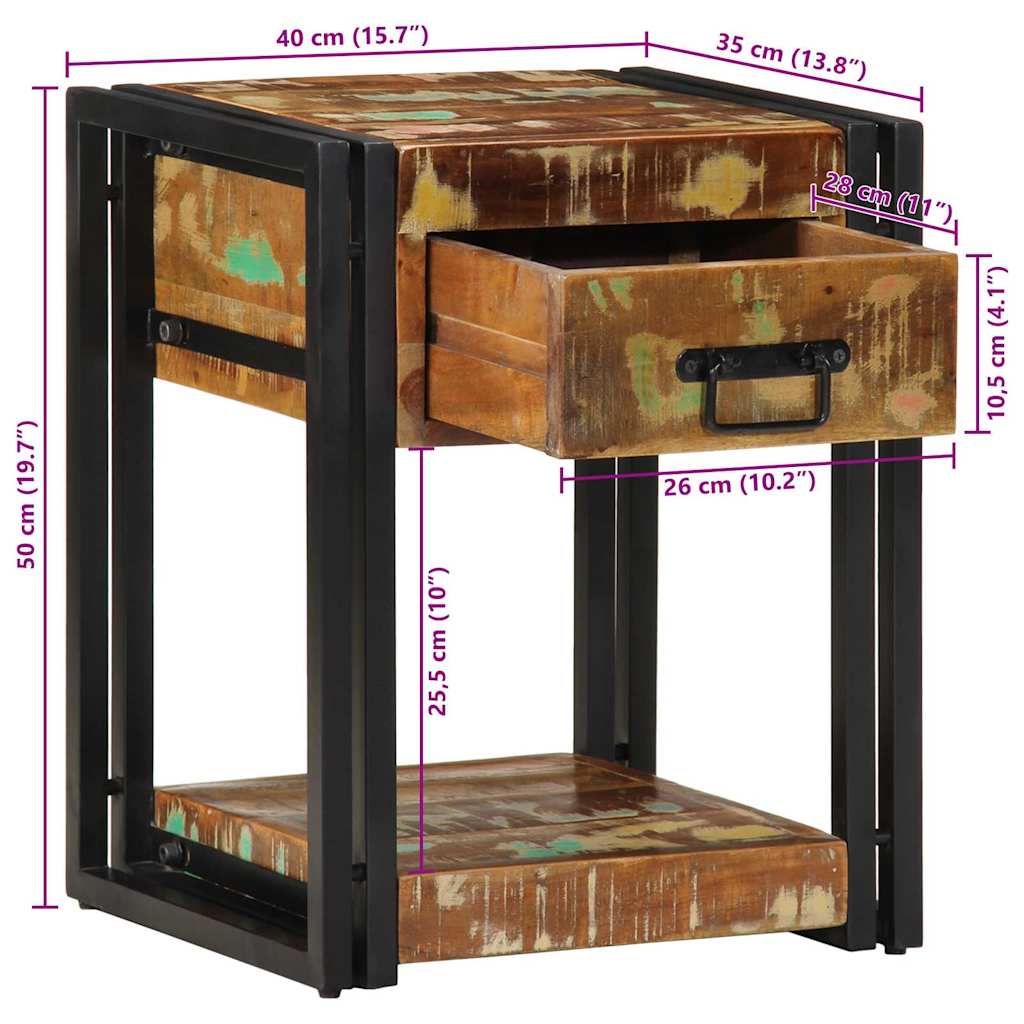 Bedside Cabinet 2 pcs 40 x 35 x 50 cm Solid Reclaim Wood