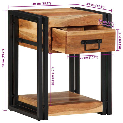 Bedside Cabinet 2 pcs Brown 40 x 35 x 50 cm Solid Acacia Wood