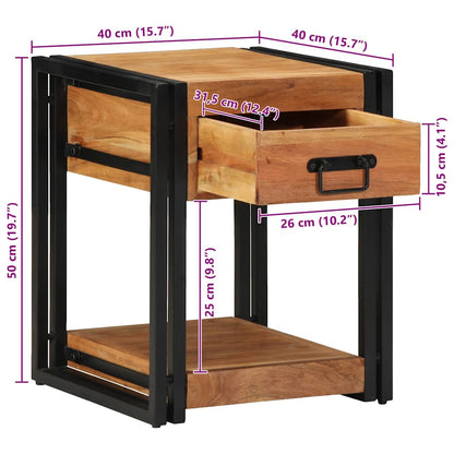 Bedside Cabinet Brown 40 x 40 x 50 cm Solid Acacia Wood