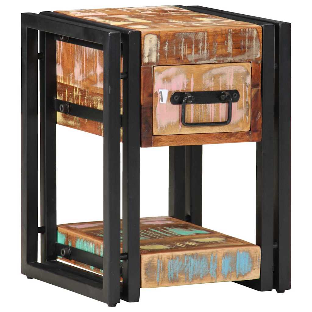 Bedside Cabinet Multicolour 30 x 30 x 40 cm Solid Reclaim Wood
