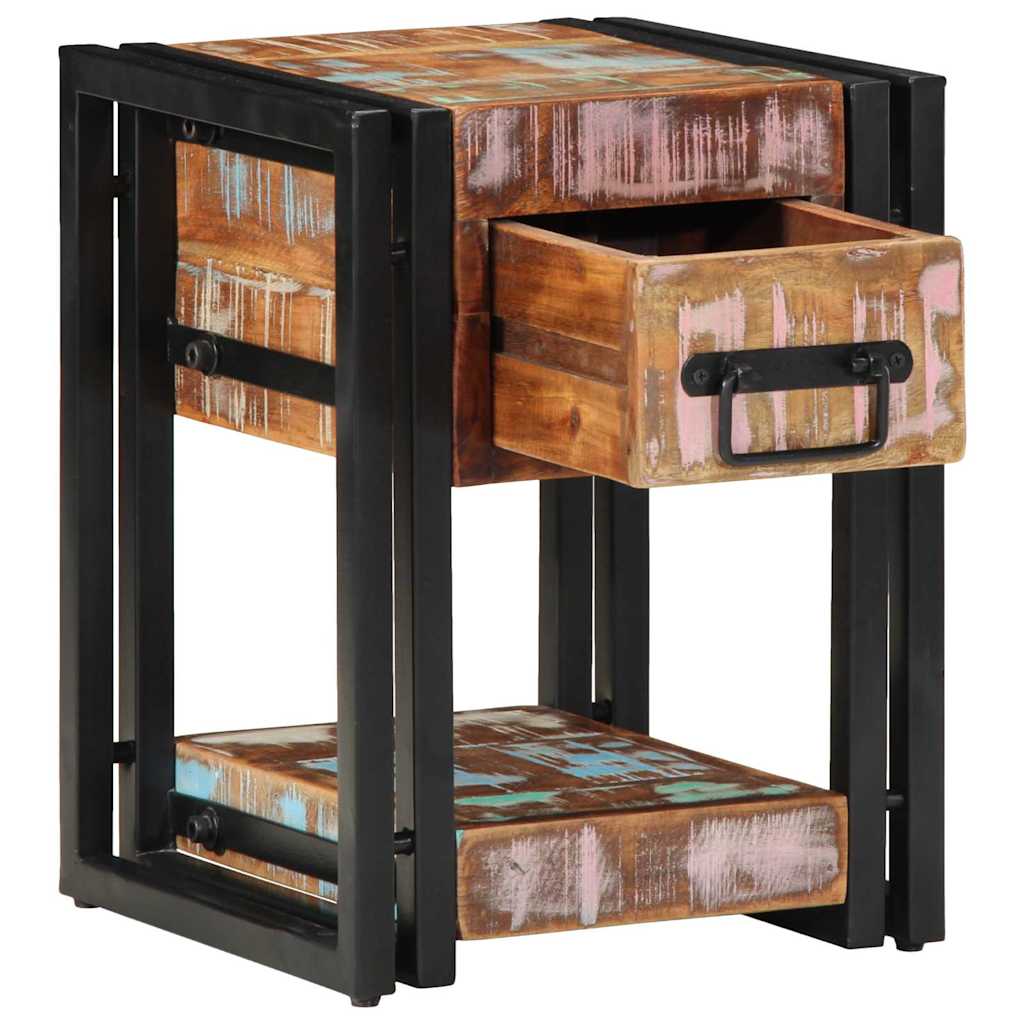 Bedside Cabinet Multicolour 30 x 30 x 40 cm Solid Reclaim Wood
