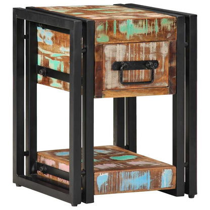 Bedside Cabinet Multicolour 30 x 30 x 40 cm Solid Reclaim Wood