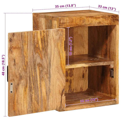 Bedside Table Brown 35 x 33 x 48 cm Solid Mango Wood