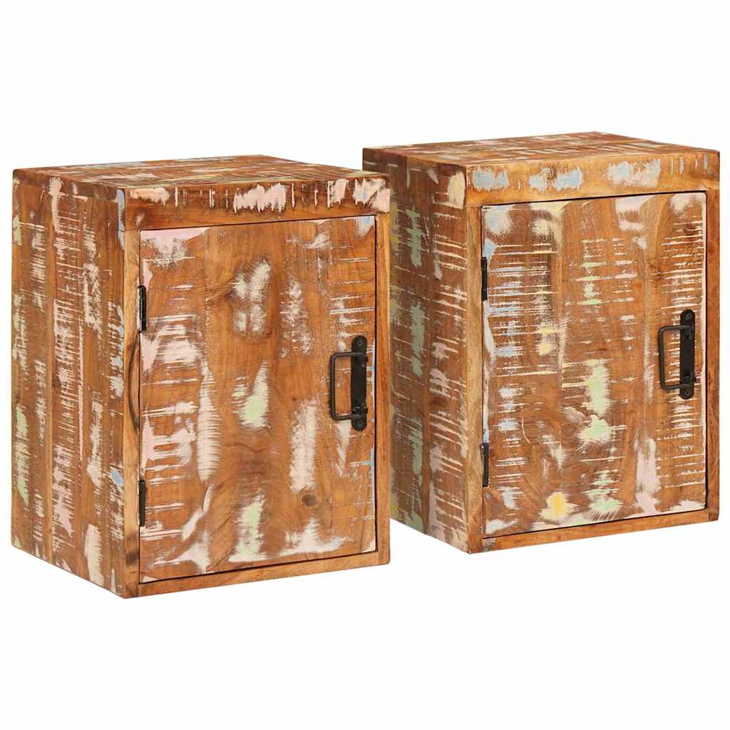 Bedside Table 2 pcs Brown 35 x 33 x 48 cm Solid Reclaim wood