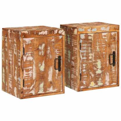 Bedside Table 2 pcs Brown 35 x 33 x 48 cm Solid Reclaim wood