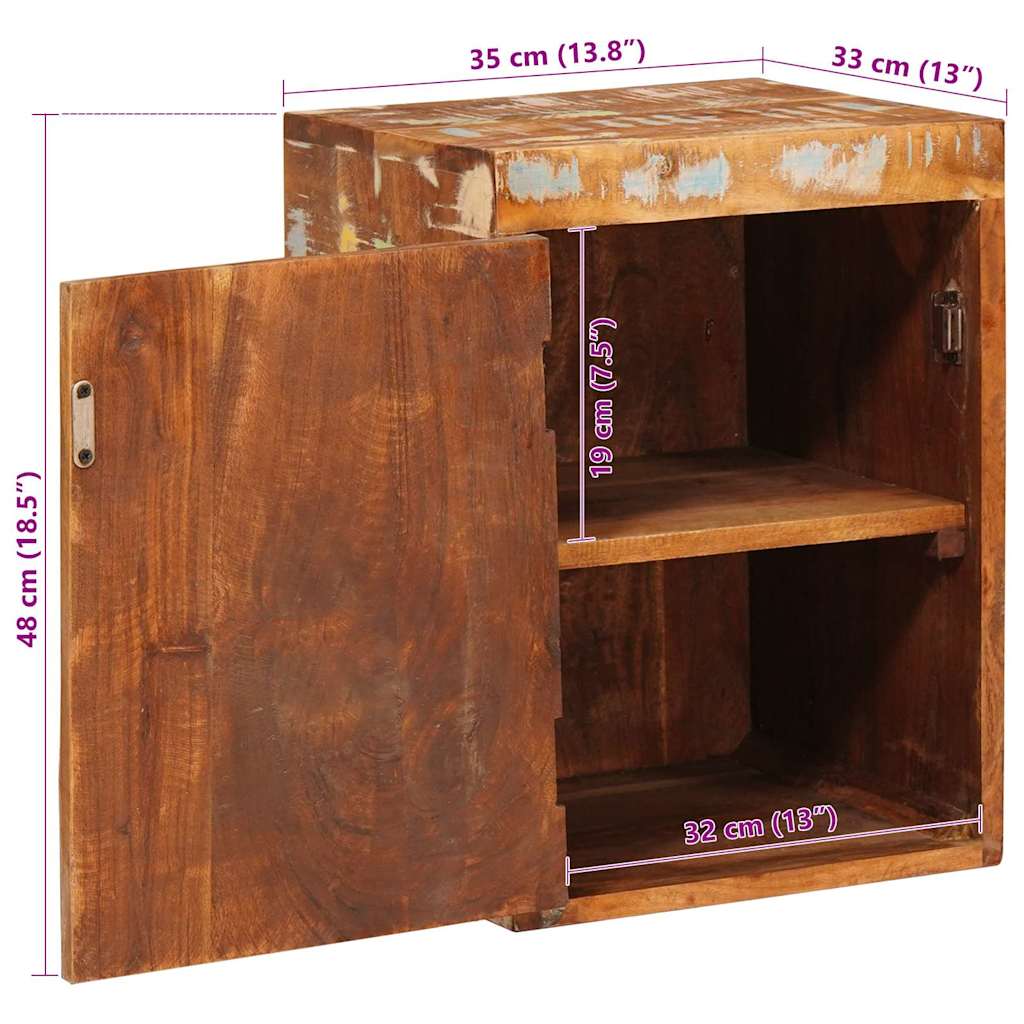 Bedside Table 2 pcs Brown 35 x 33 x 48 cm Solid Reclaim wood