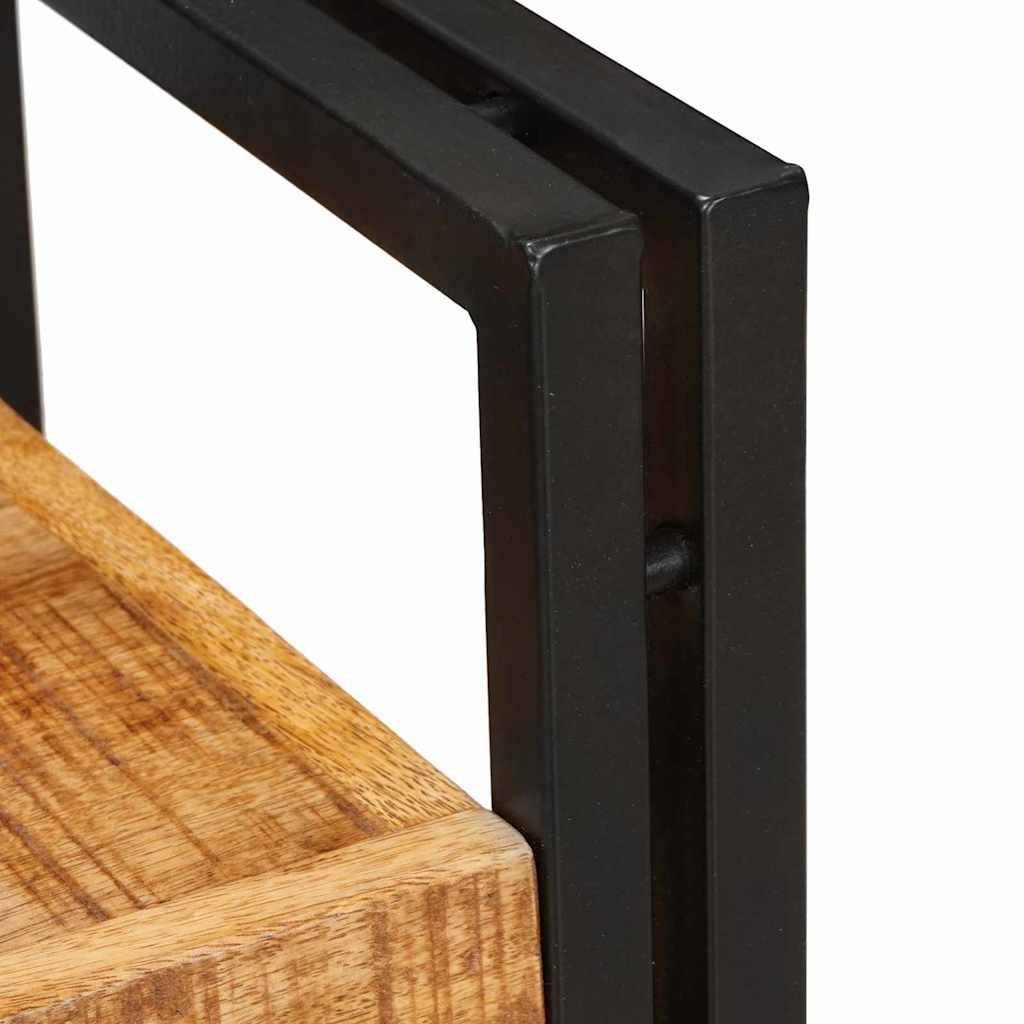 Bedside Table Brown and Black 38 x 33 x 58 cm Solid Mango Wood