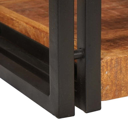 Bedside Table Brown and Black 38 x 33 x 58 cm Solid Mango Wood
