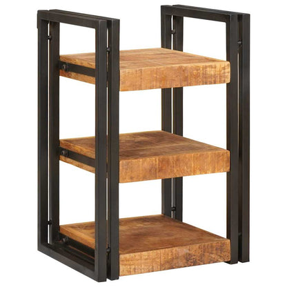 Bedside Table Brown and Black 38 x 33 x 58 cm Solid Mango Wood