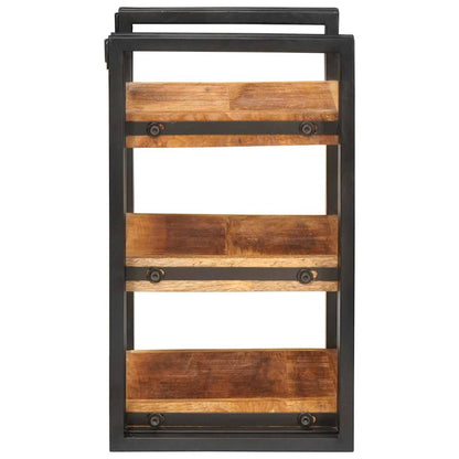 Bedside Table Brown and Black 38 x 33 x 58 cm Solid Mango Wood