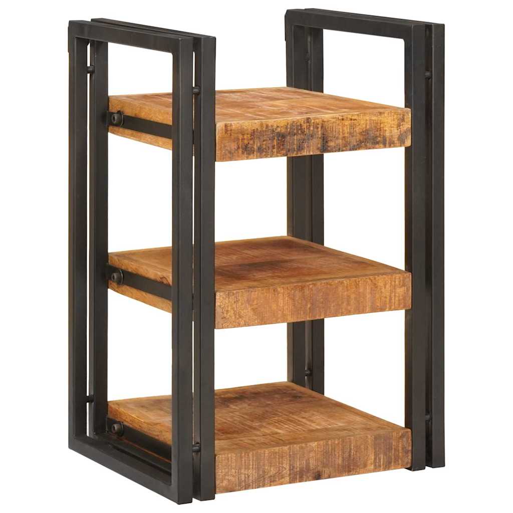 Bedside Table 2 pcs Brown and Black Solid Mango Wood