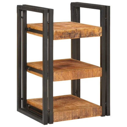 Bedside Table 2 pcs Brown and Black Solid Mango Wood