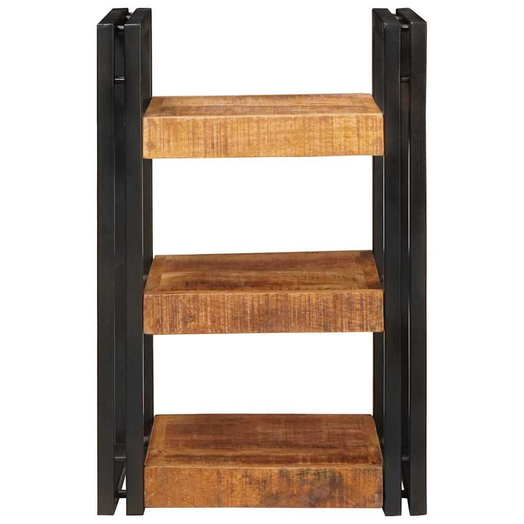 Bedside Table 2 pcs Brown and Black Solid Mango Wood