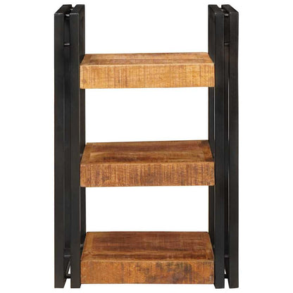 Bedside Table 2 pcs Brown and Black Solid Mango Wood