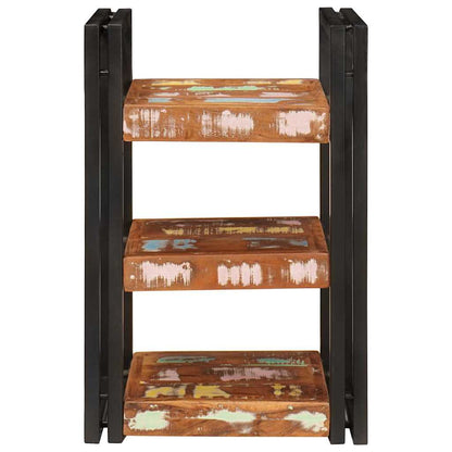 Bedside Table Brown and Black Solid Reclaim wood