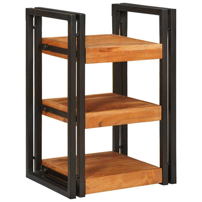 Bedside Table Brown and Black 38 x 33 x 58 cm Solid Wood Acacia