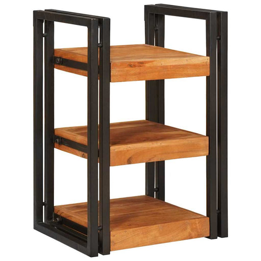 Bedside Table Brown and Black 38 x 33 x 58 cm Solid Wood Acacia