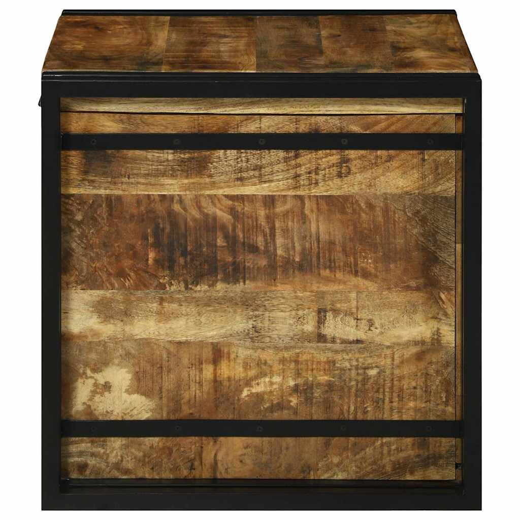 Storage Box Brown and Black 50 x 50 x 50 cm Rough Mango Wood