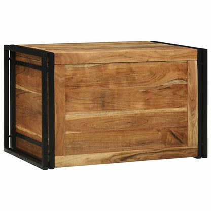 Storage Box Brown and Black 80 x 50 x 50 cm Acacia Wood