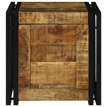 Storage Box Brown and Black 40 x 40 x 40 cm Solid Mango Wood