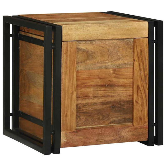 Storage Box Brown and Black 40 x 40 x 40 cm Solid Acacia Wood