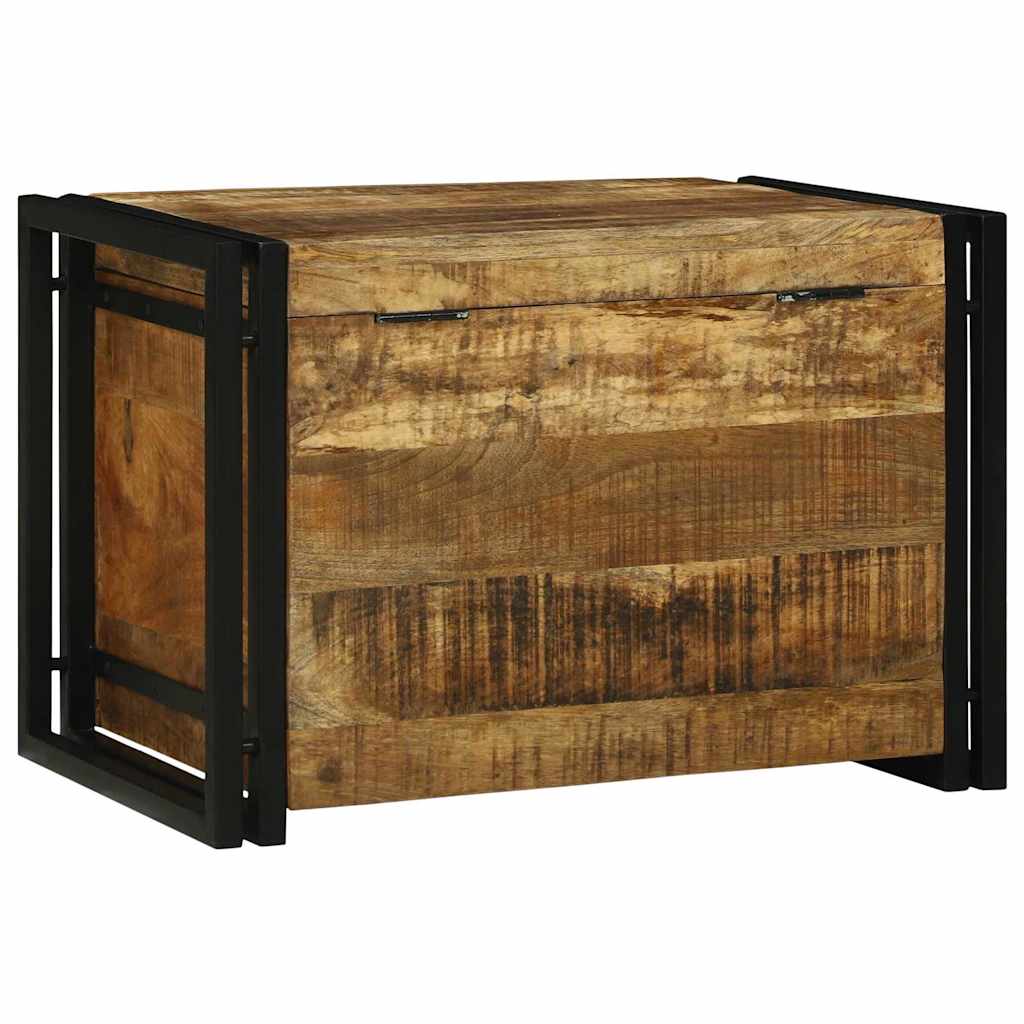 Storage Box Brown and Black 60 x 40 x 41 cm Solid Mango Wood