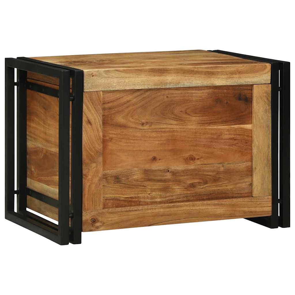 Storage Box Brown and Black 60 x 40 x 41 cm Solid Acacia Wood