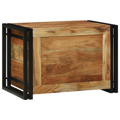 Storage Box Brown and Black 60 x 40 x 41 cm Solid Acacia Wood