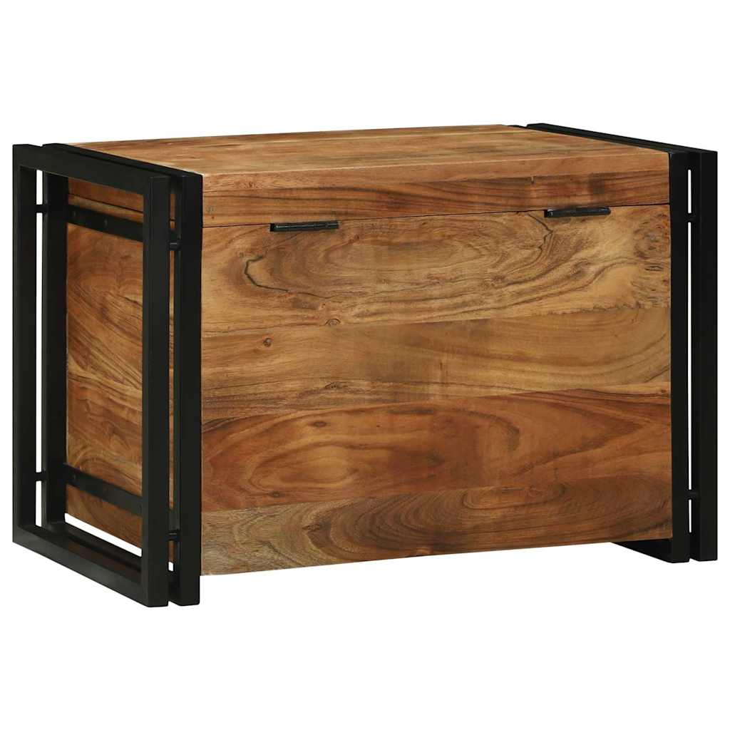 Storage Box Brown and Black 60 x 40 x 41 cm Solid Acacia Wood