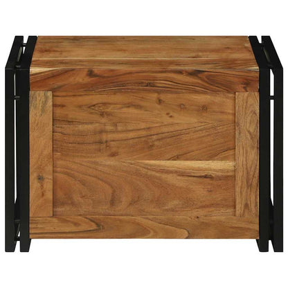 Storage Box Brown and Black 60 x 40 x 41 cm Solid Acacia Wood