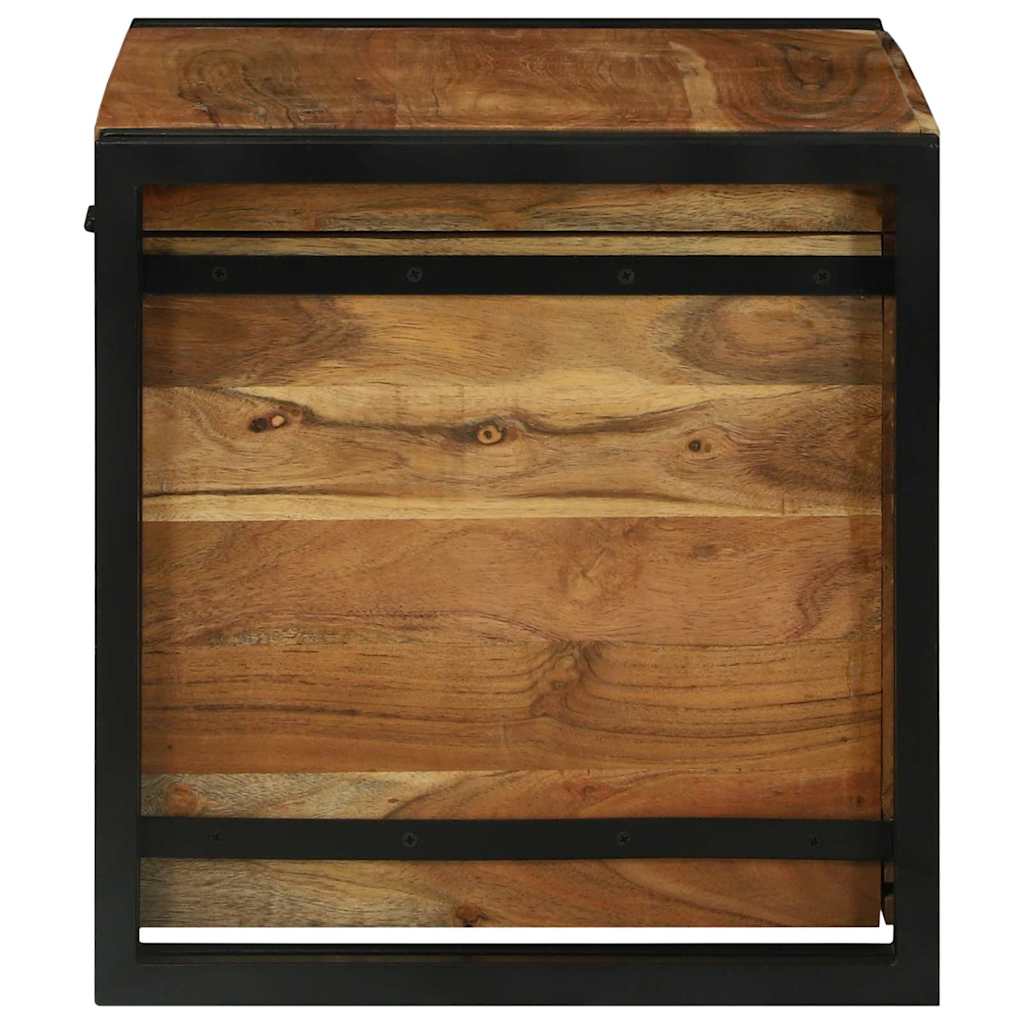 Storage Box Brown and Black 60 x 40 x 41 cm Solid Acacia Wood