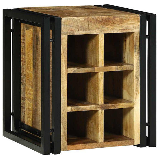 Wine Rack Brown and Black 35 x 35 x 39 cm Solid Mango Wood