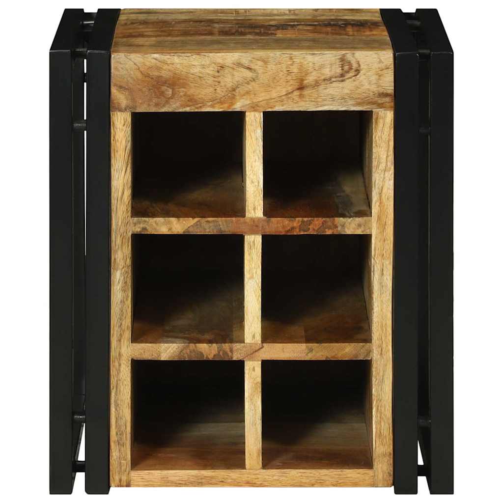 Wine Rack Brown and Black 35 x 35 x 39 cm Solid Mango Wood