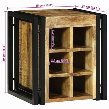 Wine Rack Brown and Black 35 x 35 x 39 cm Solid Mango Wood