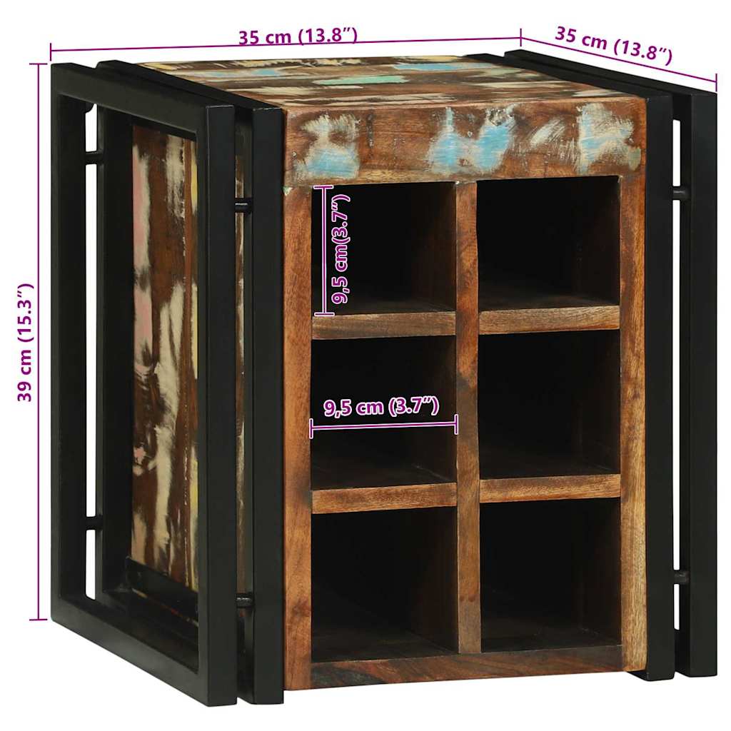 Wine Rack 35 x 35 x 39 cm Solid Reclaim Wood