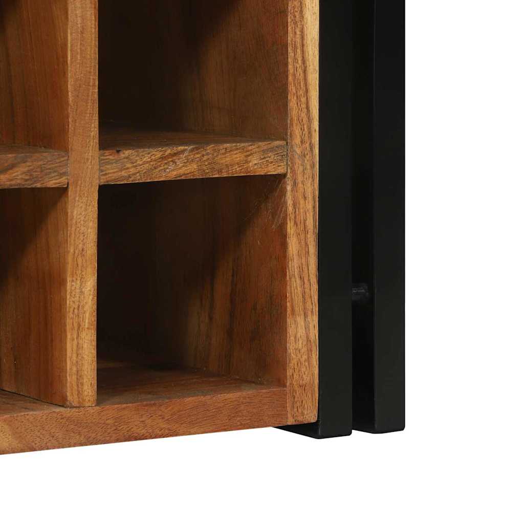 Wine Rack Brown and Black 35 x 35 x 39 cm Solid Acacia Wood