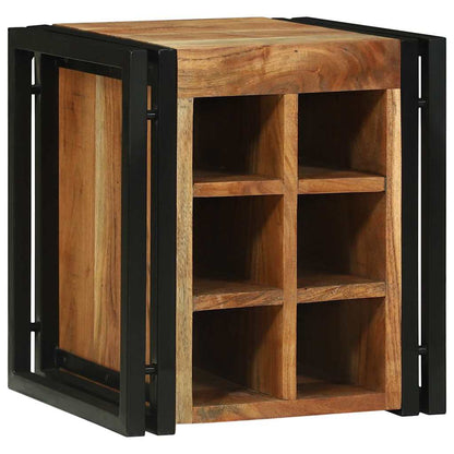 Wine Rack Brown and Black 35 x 35 x 39 cm Solid Acacia Wood