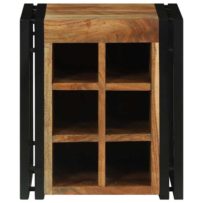 Wine Rack Brown and Black 35 x 35 x 39 cm Solid Acacia Wood